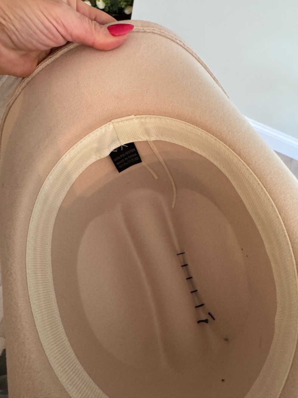 Tan Felt Cowboy Hat with Black Band and Feather Accent - Picture 2 of 5